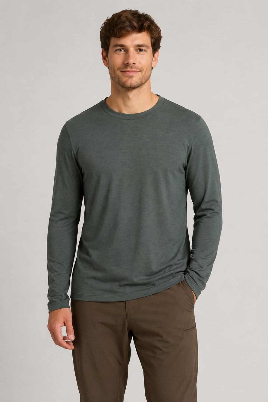 Ibex 24 Hour Long Sleeve Tee 100% Merino Wool Arcata Green Mens Size Large NWT
